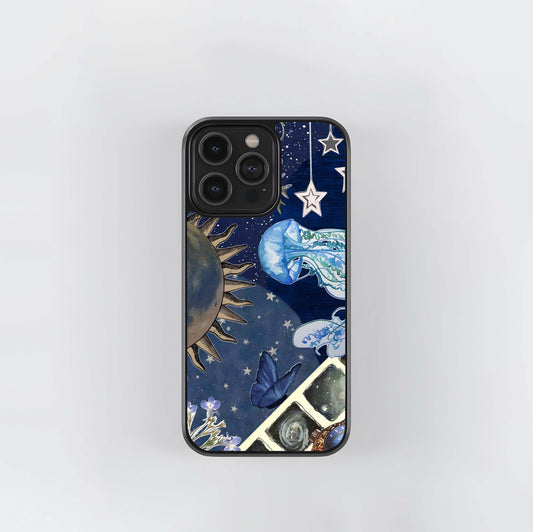 Aesthetic Celestial Ocean Glass Case