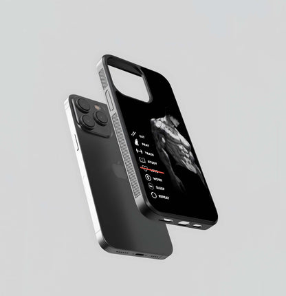 Monochrome Gym Grindset with Love Line Crossed Glass Case