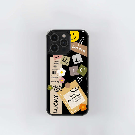 Positive Message Sticker Bomb Glass Case