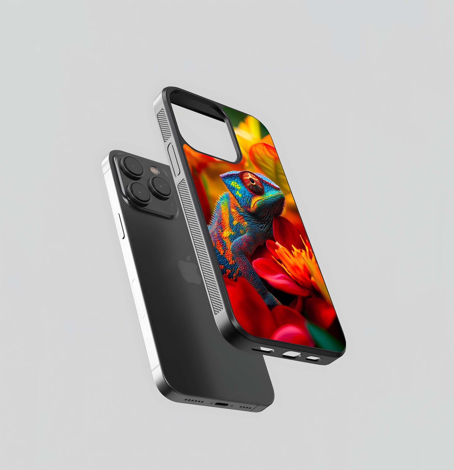 Vibrant Panther Chameleon Glass Case