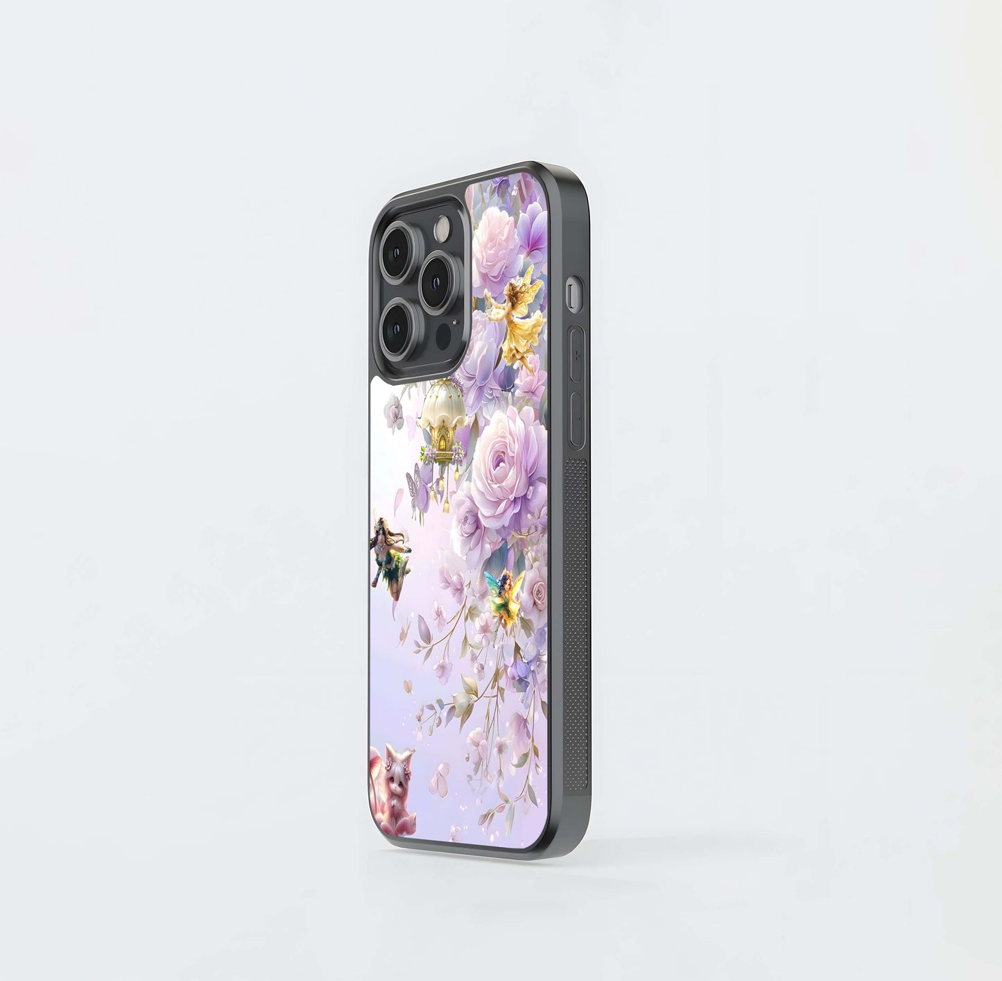 Fairies in the Lavender Garden Glass Case