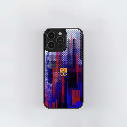FC Barcelona Digital Glitch Glass Case