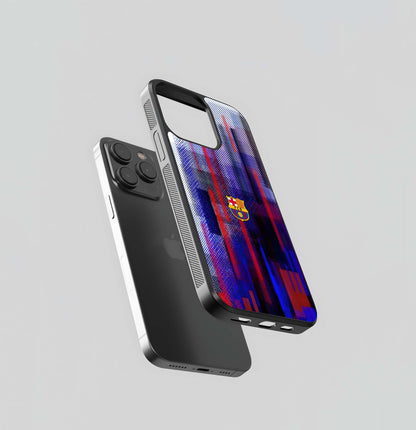 FC Barcelona Digital Glitch Glass Case