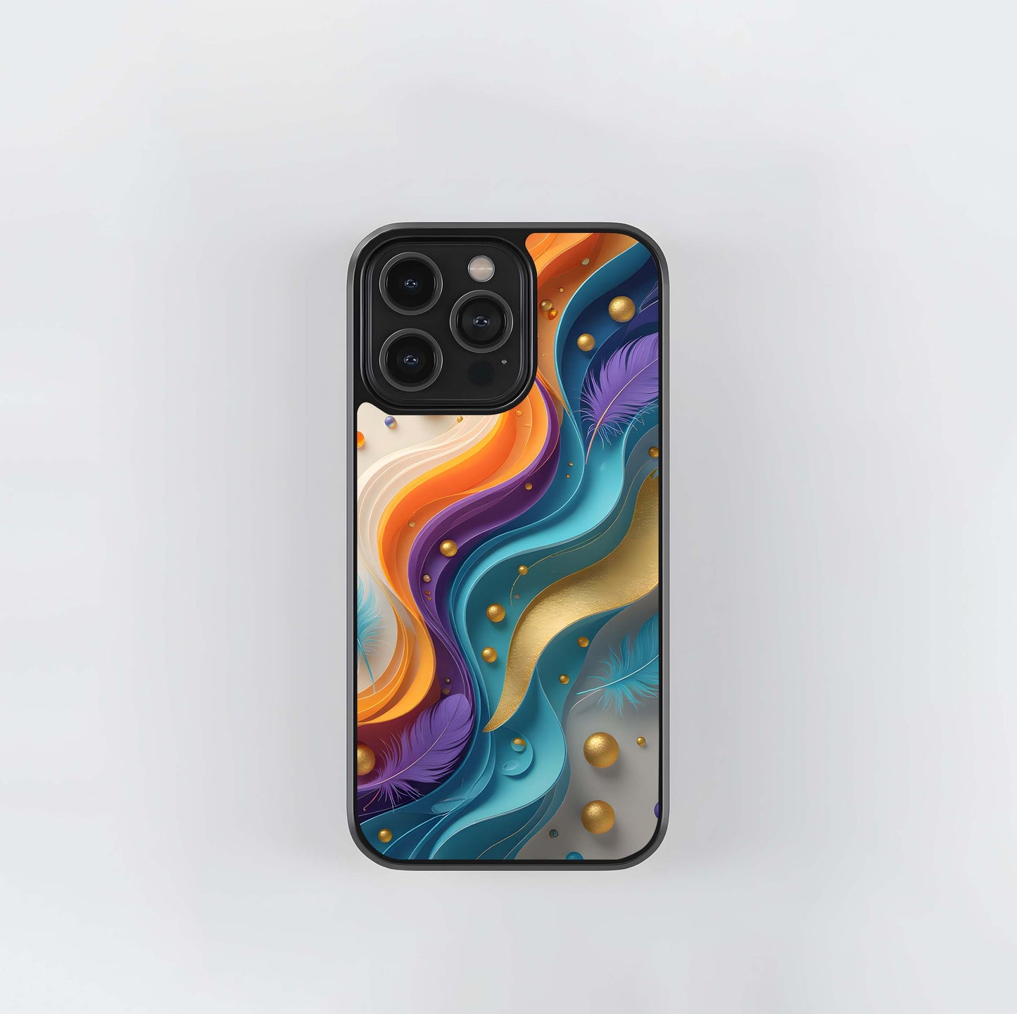 Feathered Ribbon Cascade Glass Case