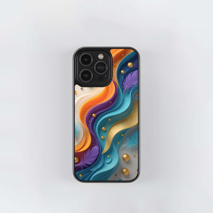 Feathered Ribbon Cascade Glass Case