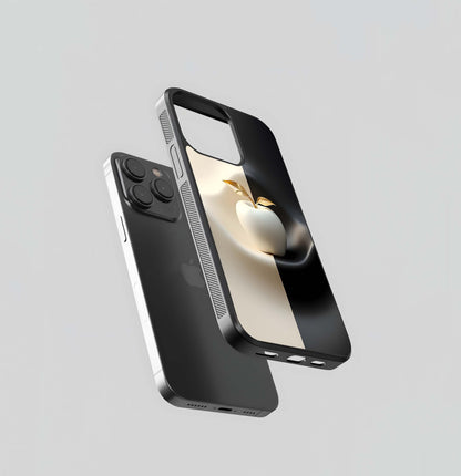 White and Black Silk Apple Glass Case