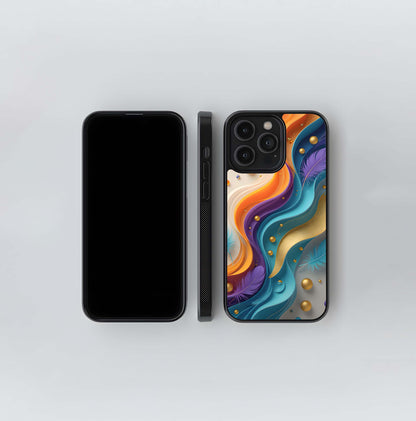 Feathered Ribbon Cascade Glass Case