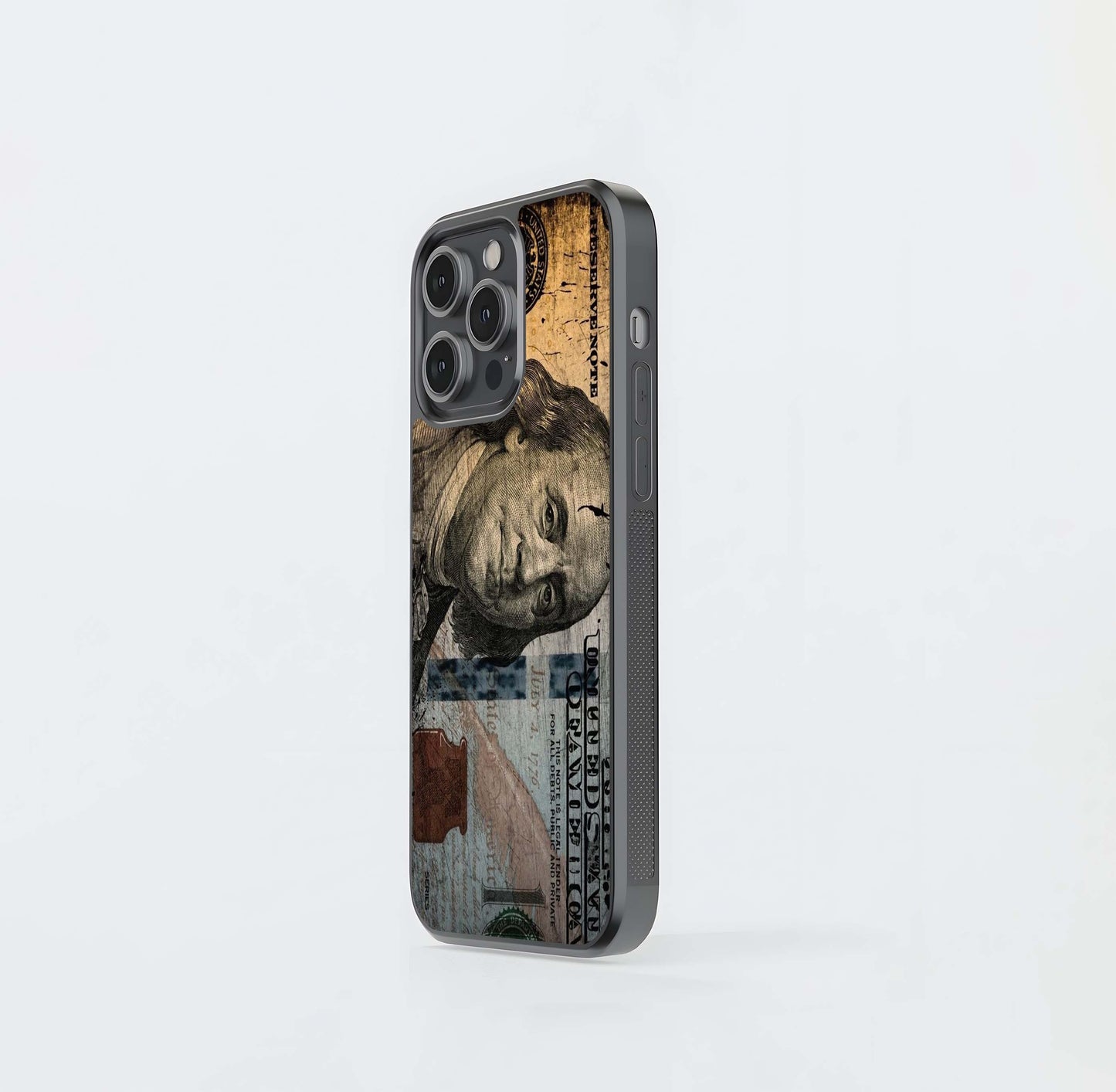 Distressed Ben Franklin Portrait Glass Case