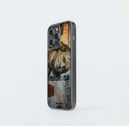 Distressed Ben Franklin Portrait Glass Case