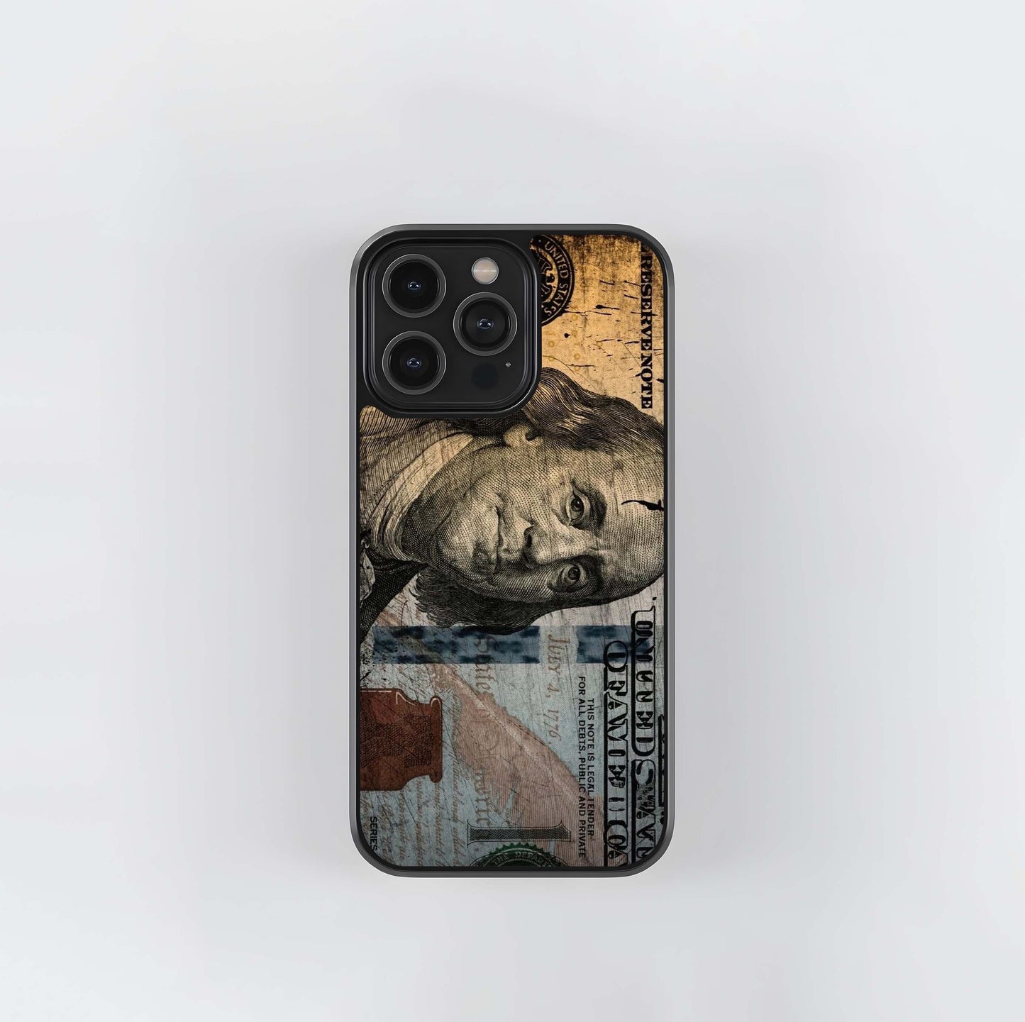 Distressed Ben Franklin Portrait Glass Case