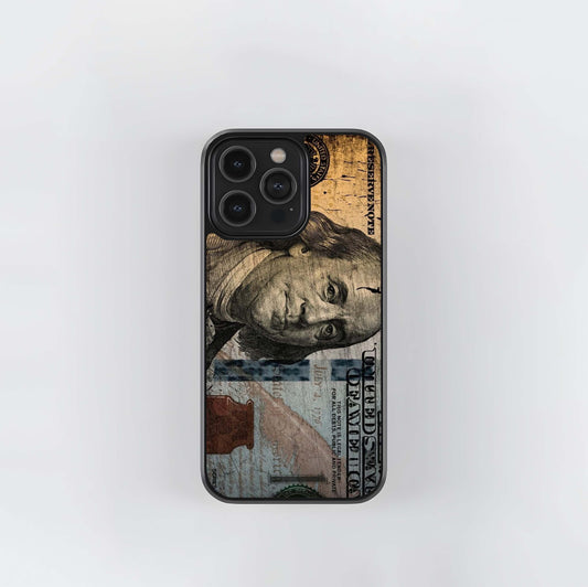 Distressed Ben Franklin Portrait Glass Case