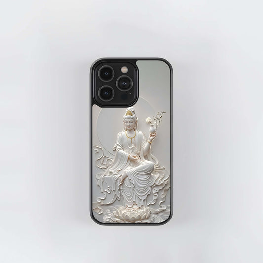 White Porcelain Guanyin Glass Case