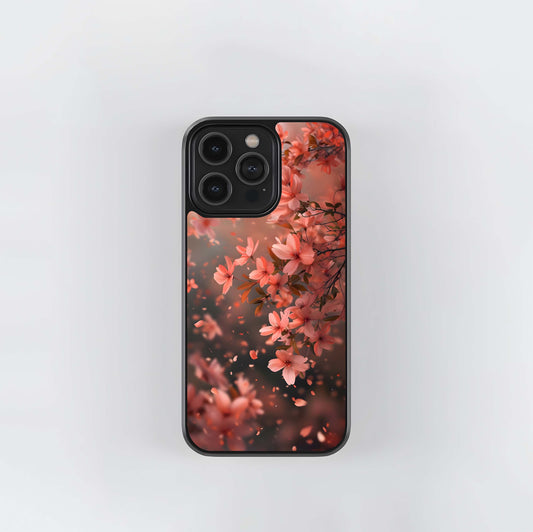 Pink Blossom Fall Glass Case