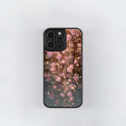 Floating Pink Petal Lights Glass Case