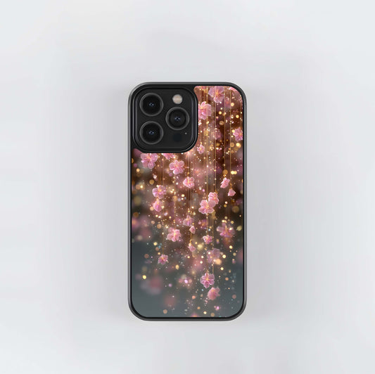 Floating Pink Petal Lights Glass Case