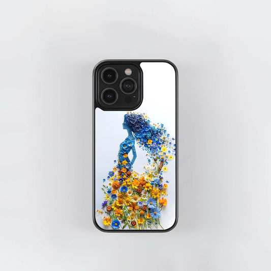 Floral Goddess Silhouette Glass Case