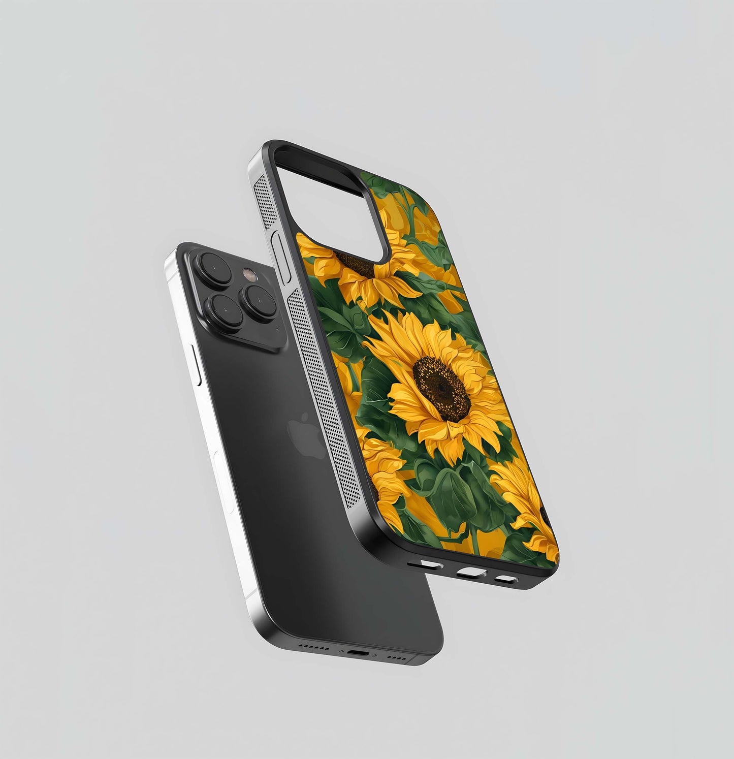 Bright Sunflower Bloom Glass Case