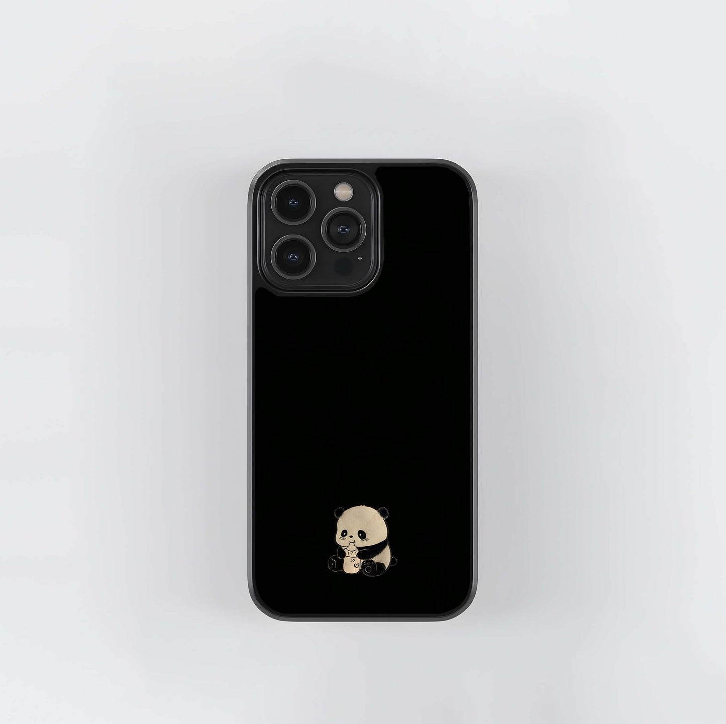 Minimal Panda Boba Glass Case