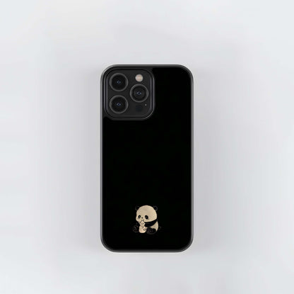 Minimal Panda Boba Glass Case