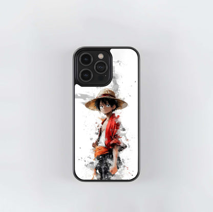 Luffy Watercolor Splash Glass Case