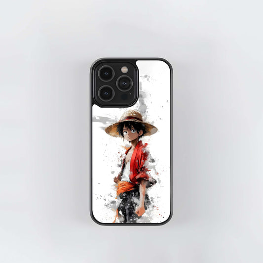 Luffy Watercolor Splash Glass Case