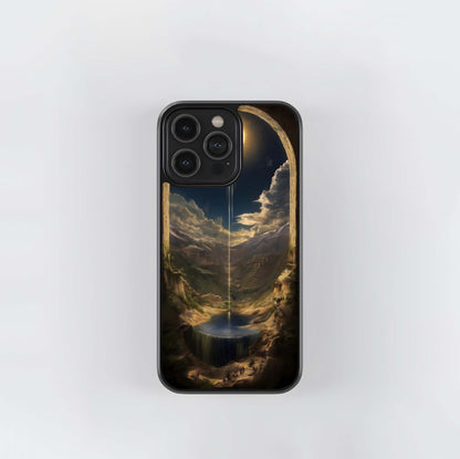 Falling Moon Lake Glass Case