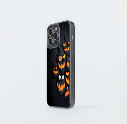 Black & Orange Haunt Glass Case
