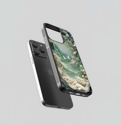 Mint Dove Relief Sculpture Glass Case