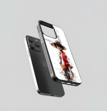 Luffy Watercolor Splash Glass Case