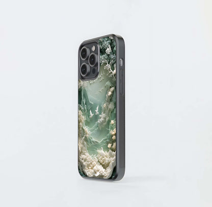 Mint Dove Relief Sculpture Glass Case