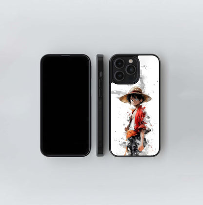 Luffy Watercolor Splash Glass Case