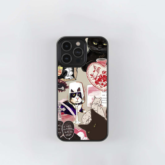 Whimsical Felines Glass Case