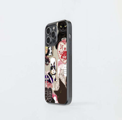Whimsical Felines Glass Case