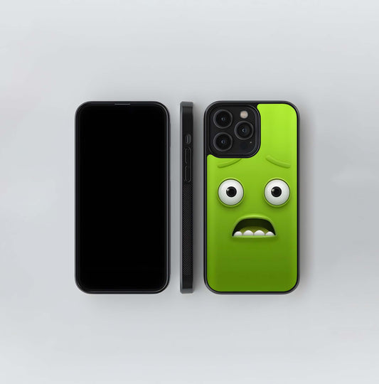 3D Bright Green Face of ShockWorry Glass Case