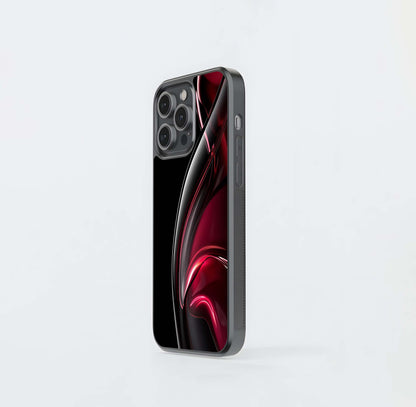 Abstract Crimson Flow Glass Case