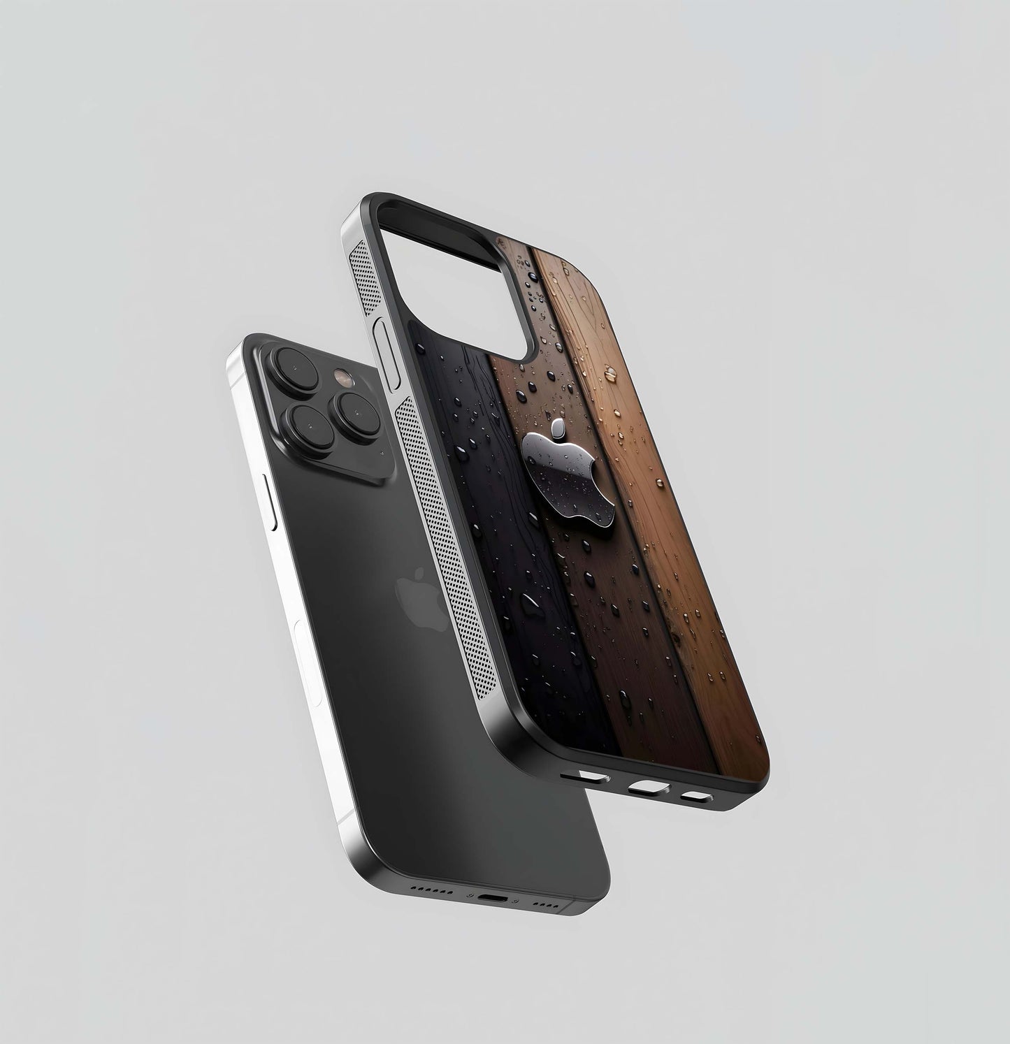 Apple Wood and Rain Glass Case