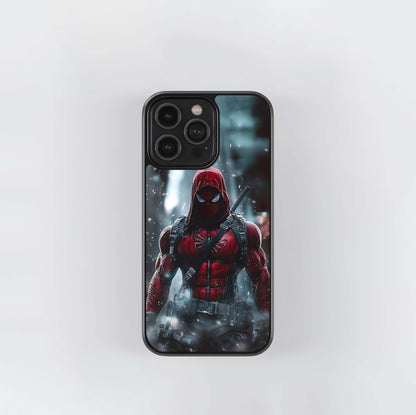 Armored Red Hooded Spider-Man Glass Case