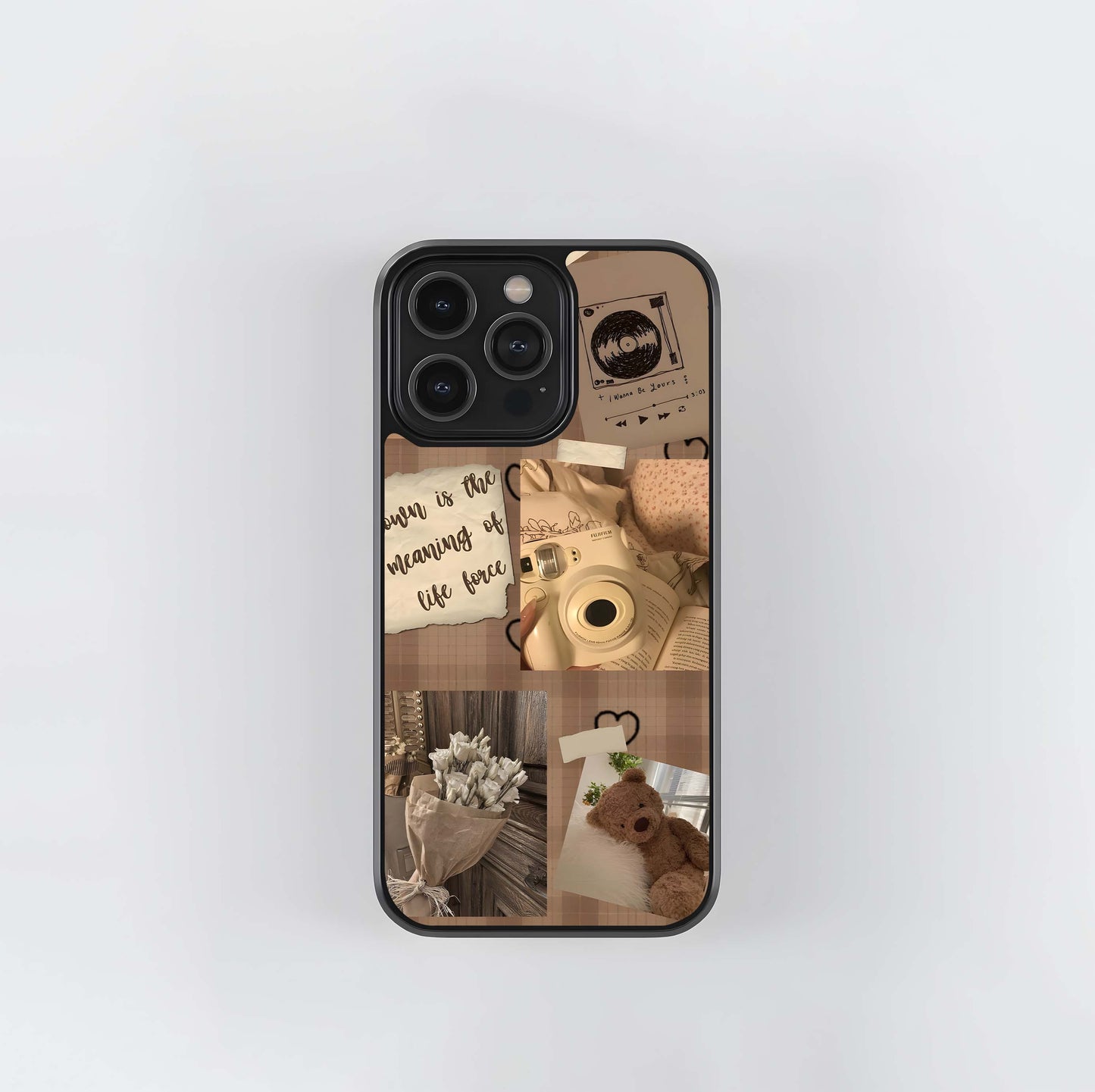 Cozy Vintage Collage Glass Case