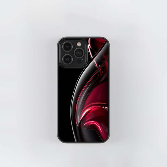 Abstract Crimson Flow Glass Case