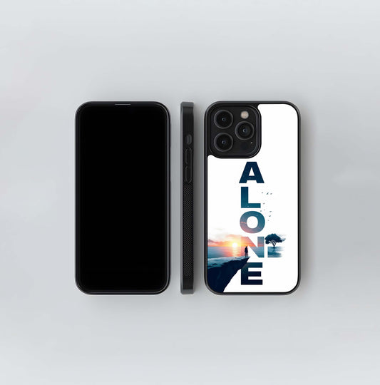 ALONE Sunset Typography Glass Case