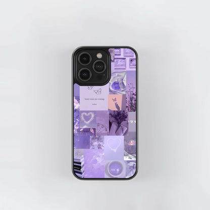 Purple Aesthetic Collage Glass Case