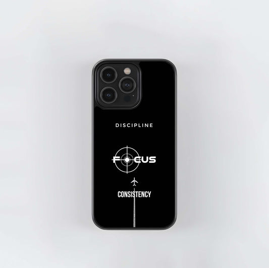 Focus and Consistency Graphic Glass Case