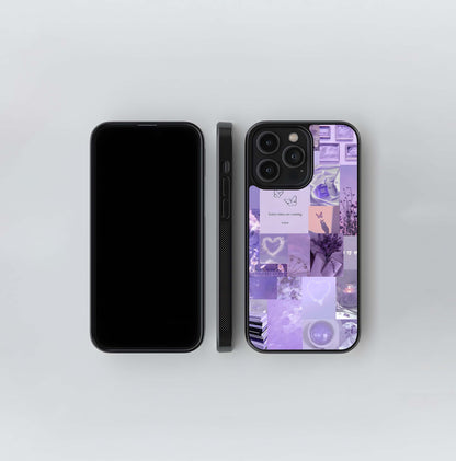 Purple Aesthetic Collage Glass Case