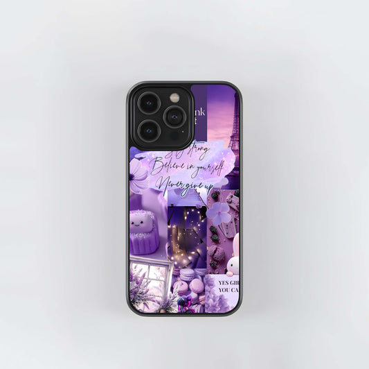 Purple Empowerment & Paris Travel Collage Glass Case
