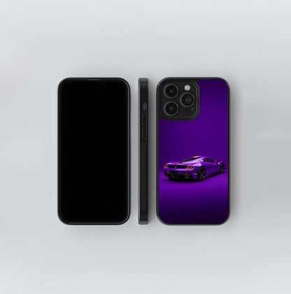 Purple Ferrari Supercar Glass Case