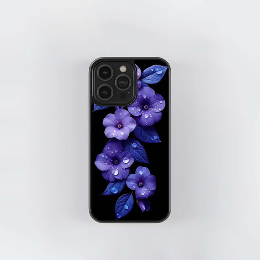 Purple Floral Bloom Glass Case
