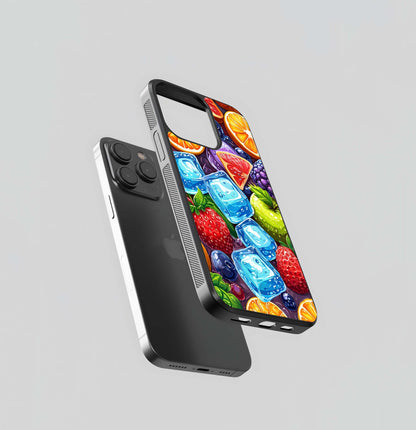 Colorful Fruits with Ice Glass Case