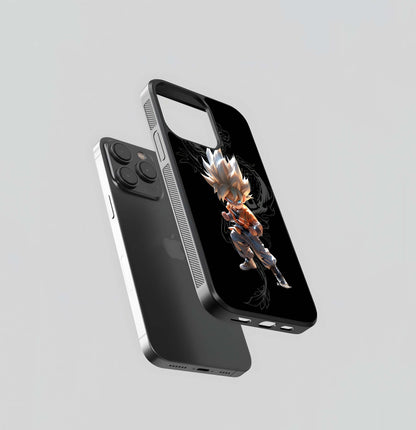 Chibi GokuSaiyan with Dragon Sketch Glass Case