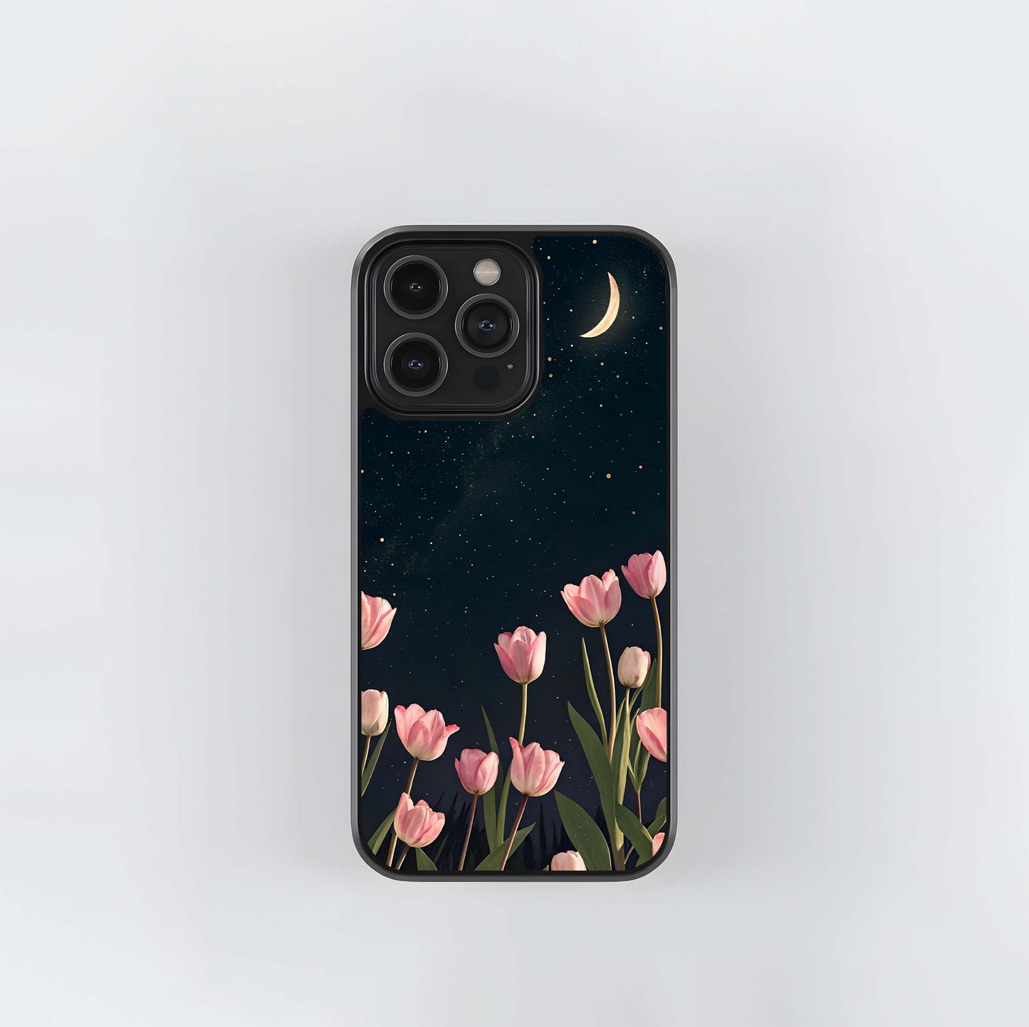 Tulips under the Crescent Moon Glass Case