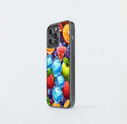 Colorful Fruits with Ice Glass Case